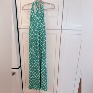 Loft Halter Giraffe Print Maxi dress large